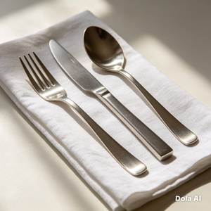 Ensemble de couverts en acier inoxydable, vaisselle moderne, ensemble de couverts, cuillère, fourchette, couteau, ensemble de couverts pour la table à manger, décoration de table - Product Image 2