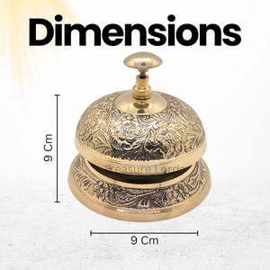 Luxury <b>Brass</b> Reception Service <b>Bell</b> Vintage Hotel Counter Call <b>Bell</b> Antique Engraved Front Desk <b>Bell</b> Restaurant Home Office - Product Image 4