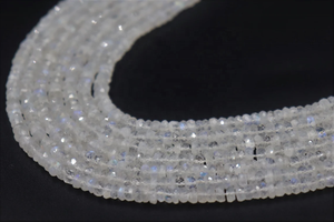 Cuentas Rondelle facetadas de piedra lunar arcoíris Natural 4,5mm arcoíris de fuego para la fabricación de joyas - Product Image 3