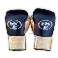 No Boxing No Life Guantes de Boxeo Profesionales de Cuero Premium con Cordones Transpirables Equipo de Entrenamiento para Adultos
