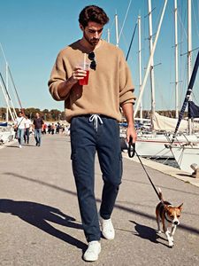 Pantalones Cargo para Hombre, Cintura Media, Corte Regular, Algodón, Estilo Casual, para Verano, Color Sólido, Tejido Transpirable - Product Image 1
