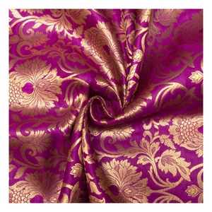 100% tejidos de seda textil imprimir tela de brocado indios liso de gasa traje de boda personalizado Austria - Product Image 4