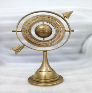 Premium brass armillary sphere globe on winged lion pedestal base with built-in <b>compass</b>, available at wholesale prices. - Product Image 4