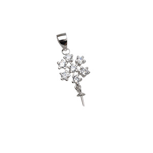 S925 Silver <b>Pearl</b> Jewelry DIY Accessories Semi Finished Fine <b>Pendants</b> <b>Charms</b> Empty Tray Personalized Head Snowflake <b>Pendant</b> for - Product Image 5