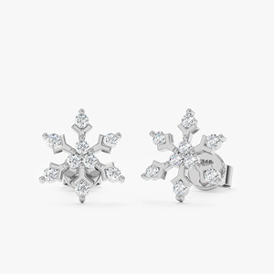 Pendientes de Diamantes Cultivados en Laboratorio, Corte Brillante Redondo, Oro Amarillo, de Lujo - Product Image 5