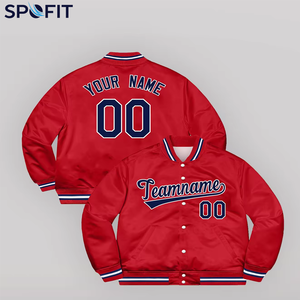 Veste de baseball noire pour homme SPOFIT, personnalisable avec nom et numéro brodés, style décontracté, vêtement d'extérieur pour l'automne - Product Image 3