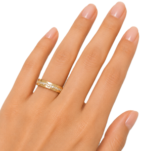 Bague minimaliste en or massif 9K 10K 14K 18K avec diamant de laboratoire taille ronde, Bague de promesse, Bague d'amour, Bague minimaliste pavée pour anniversaire - Product Image 5