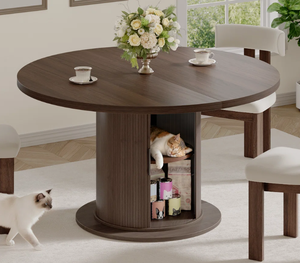 Mesa de Comedor Redonda Marrón Industrial Más Vendida en Europa, Muebles Industriales, Muebles para Comedor, Mesa de Madera 2026 - Product Image 3