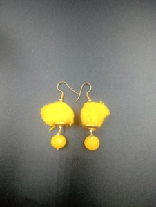Boucles d'oreilles pendantes en laiton jaune, pompon, plaqué or, perles d'imitation, style bohème pour femme, bijoux de mode, hindouisme - Product Image 3