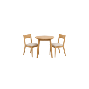 Juego de Comedor Redondo de Madera de Teca Premium ARTERRA para Espacios Pequeños, Mesa Moderna con Sillas Tapizadas para Hogar o Cafetería - Product Image 2