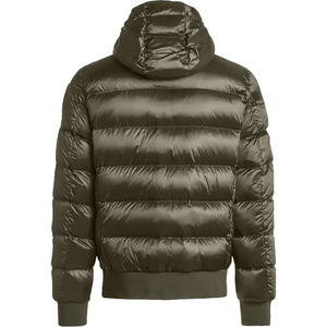 Blouson matelassé noir à capuche pour homme, rembourré en fibre de polyester, imperméable, réversible, coupe-vent, fermeture éclair, décontracté, hiver, col montant - Product Image 3