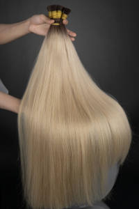 Vietnamese 100% Human Hair Weave Extension Unprocessed Dome <b>Cap</b> Raw Soft Cheap Bulk Silky Straight <b>Wave</b> virgin blonde - Product Image 6