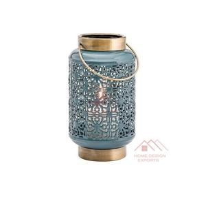 Gold And Patina Finished Metal Candle <b>Lantern</b> <b>Hurricane</b> Candle Arrangements for Home And Hotel Decor - Product Image 1