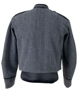 Men'<b>s</b> Woolen Formal Shirt <b>Jacket</b> Gray with Black Trim Stand American Reproduction Confederate Richmond Depot Type Men'<b>s</b> <b>Jackets</b> - Product Image 6
