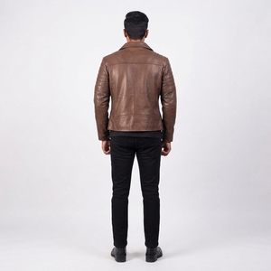 Veste de style motard pour homme, veste décontractée à fermeture éclair, veste à manches longues, veste tendance, fabrication sur mesure, vente en gros - Product Image 4