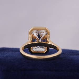Bague de fiançailles solitaire en or 14 carats de luxe, sertie d'un diamant de laboratoire taille émeraude de 3 carats, certifiée IGI, bijoux fins - Product Image 5