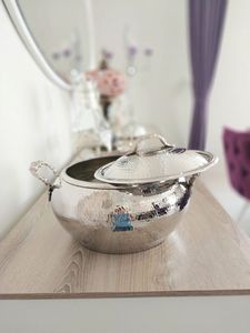 Indian Manufacturer Eco Friendly Classic Stainless Steel Mixing Bowl <b>Silver</b> Polished Handmade Salad Bowls for Kitchen Serving - Product Image 3