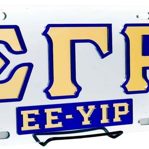 ป้ายทะเบียนรถยนต์ซิกมาแกมมาโร ป้ายทะเบียนสีเงิน ตัวอักษรกรีก ป้ายตกแต่งรถยนต์ อุปกรณ์ตกแต่งรถยนต์ โลหะทนทาน - Product Image 6