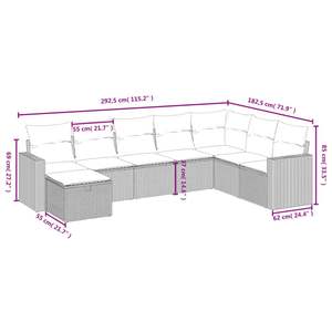 Grand ensemble de canapés de jardin modulaires en polyrotin noir, meubles d'extérieur modulaires élégants - Product Image 4