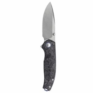 Navajas Plegables con Empuñaduras Negras Texturizadas, Hoja de Acero Inoxidable con Punta Caída, Anillo para el Pulgar y Orificio para Cordón, para Uso en Exteriores - Product Image 6