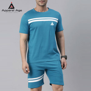 Best Selling Custom Logo Design Cotton Men T-Shirt & Shorts <b>Sets</b> Breathable Two Piece Men Shorts <b>Set</b> With Side Pockets - Product Image 3