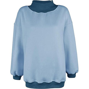 Women's Oversized Lined Cotton/Bamboo Fiber Breathable Waterproof Sweatshirts Fleece Pullover Tops Long Sleeve Loose Fashion - Product Image 2