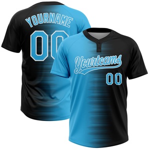 Jersey de Softbol Fastpitch de Primera Calidad, Diseño Degradado en Negro y Azul, Colores Personalizados para el Equipo, Nombre y Número del Jugador, Fabricante OEM ODM - Product Image 1