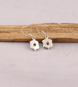 Wholesale 925 Sterling Silver Natural Faceted Crystal Water Drop Dangle <b>Earrings</b> Vintage Handcrafted Boho Flower Frame <b>Fine</b> - Product Image 6