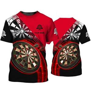 T-shirt col rond imprimé 3D Dart Beer pour homme, personnalisable avec nom et motif, hauts d'été amples à manches courtes, t-shirts à revers - Product Image 1