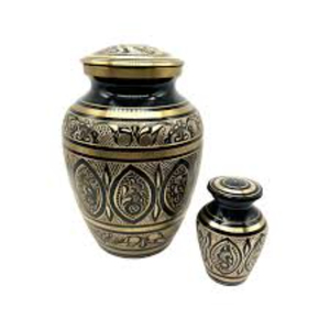 Urna Funeraria de Bronce Macizo para Cenizas Humanas Adultas, Contenedor Conmemorativo de Metal con Elegantes Pájaros Dorados y Tapa Roscada - Product Image 6