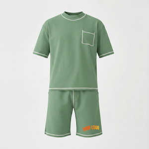 Conjunto de Pantalones Cortos de Dos Piezas con Estampado Digital para Hombre, Verano, Transpirable, Poliéster y Algodón, Cuello Redondo, Camiseta de Manga Corta, Informal, para Viaje - Product Image 5