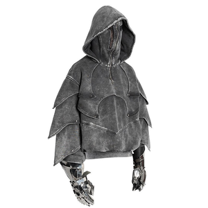 Sweat-shirt à capuche décontracté pour homme, noir et gris, en molleton de coton, style streetwear, avec logo personnalisé, fabricant de marque privée - Product Image 6