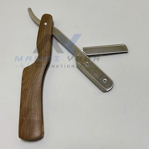 High Quality Professional Swing Lock Folding Barber <b>Razor</b> Stainless Steel <b>Single</b> <b>Blade</b> Holder with Wood Handle for Men Wet Shavi - Product Image 1