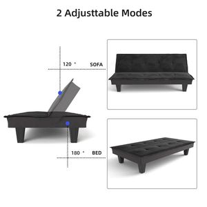 65\" Linen <b>Folding</b> Loveseat Comfortable <b>Sofa</b> <b>Bed</b> - Product Image 6