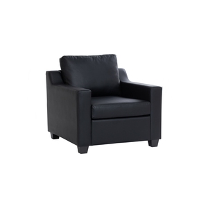 Sleek Modern 1-Seater Sofa Compact Black Accent <b>Chair</b> with High-Density Foam Cushion for <b>Small</b> Apartment Living Room - Product Image 1