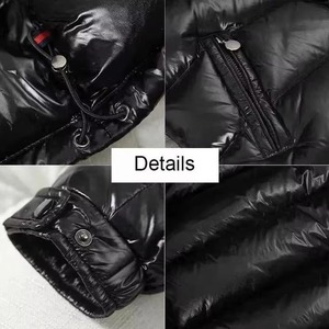 Veste matelassée unisexe noire à capuche en toile camouflage de haute qualité, manteau d'hiver épais coupe-vent décontracté avec fermeture éclair - Product Image 3