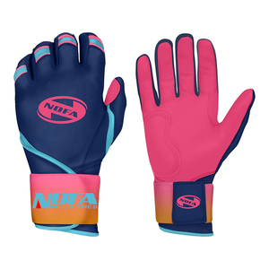 Guantes de Bateo Personalizados de Cuero Negro/Blanco, Transpirables, Acolchados, con Cierre de Hebilla Ambidiestro, Tejido de Punto, para Adultos, Béisbol - Product Image 2