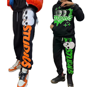 Conjunto de Sudadera con Capucha y Pantalones Deportivos Personalizados para Hombre, de Algodón, con Estampado de Esqueleto y Efecto Puff, de Dos Piezas - Product Image 6