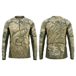Camiseta de Pesca Personalizada al por Mayor, Impresión por Sublimación Completa, Uniforme de Pesca, Ropa de Pesca Deportiva de Manga Larga para Exteriores - Product Image 5