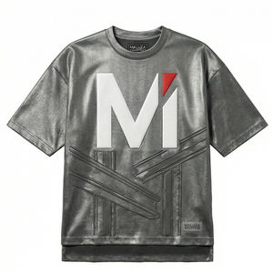 Camiseta de Moda Urbana Metálica de Lujo, Camisa de Diseñador Urbana Extra Grande, Camiseta Casual para Hombre, Tendencia Europea y Estadounidense, MALUZA INDUSTRIES, 100% Algodón - Product Image 1