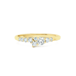 Moissanite Diamond Cluster Style Wedding Band Round Lab Diamond Dainty <b>Stacking</b> <b>Ring</b> Moissanite <b>Ring</b> 14K Solid Gold Bridal <b>Ring</b> - Product Image 1