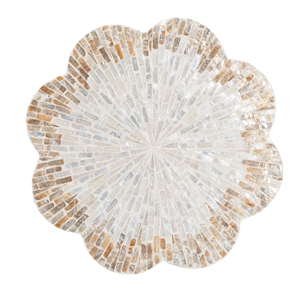 Elegante mesa redonda decorativa de capiz con detalles de nácar para sala de estar y dormitorio, mueble moderno para interiores. - Product Image 5