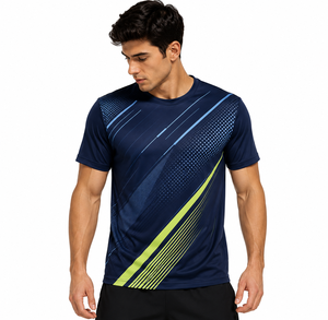 Custom Athletic Sports T Shirt for <b>Men</b> Quick Dry Breathable Lightweight Round Neck <b>Top</b> Gym <b>Running</b> Training Wear OEM - Product Image 1