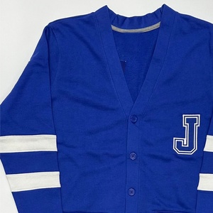 Cárdigan de punto unisex para mujer, estilo griego, azul y blanco en contraste, transpirable, con cuello en V, talla grande, cómodo e informal para invierno. - Product Image 3