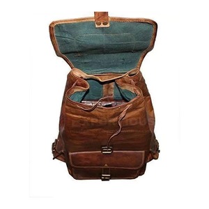 Vintage Genuine Leather 15.6 inch Laptop <b>Backpack</b> <b>Waterproof</b> Travel Rucksack with Anti-Theft Pocket LBP-0439 - Product Image 6