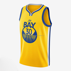 Maillot de basketball unisexe Golden State for Bay 30 sans manches, en maille respirante, col en V, en Spandex/Coton imprimé, anti-bactérien - Product Image 1