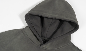 <b>Men</b> Distressed Hoodie Vintage Washed <b>Pullover</b> Sweatshirt with Worn Look Finish Adjustable Hood and Casual Streetwear Style - Product Image 4