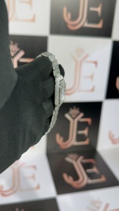 Montre de luxe pour homme et femme, mouvement Ronda, 70,10 CT Moissanite, style business, plongée, boîtier en acier inoxydable, cadran en verre, aiguilles analogiques - Product Image 2