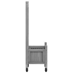 Jardinière rectangulaire moyenne en bois de sapin massif gris avec pots et jardinières en fer - Product Image 5