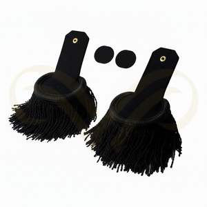 Premium Custom <b>Black</b> Bullion Fringe Epaulettes Shoulder <b>Boards</b> for Duty Uniform & Personal Defense Equipment - Product Image 3